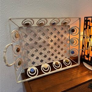 Farmhouse Metal tray with colored accents